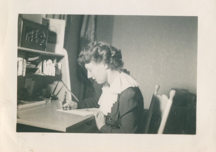 1943 Summer - Writing to her Navy man.jpg